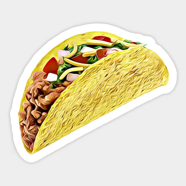 Taco Tuesday Toon Style Tiled Taco Emoji Pattern Sticker by BubbleMench